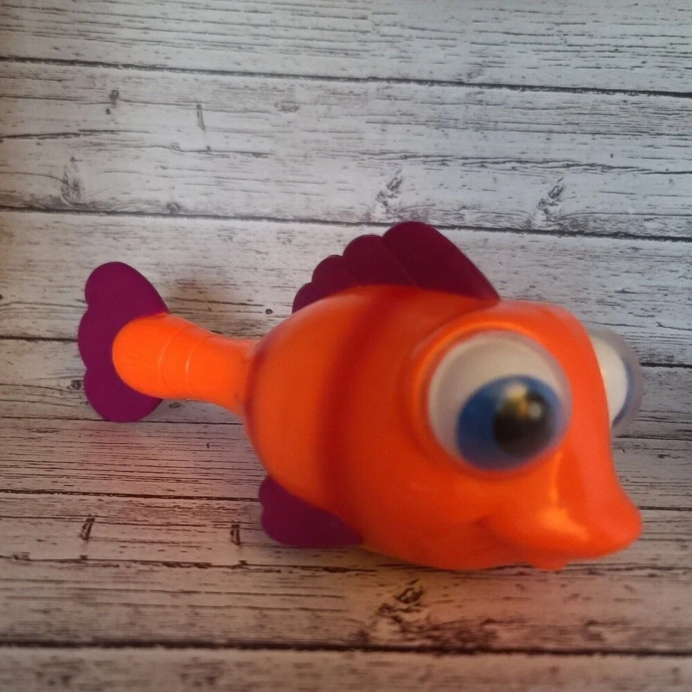 Fisher Price Googly Eye Fish Maraca Orange Red Yellow
